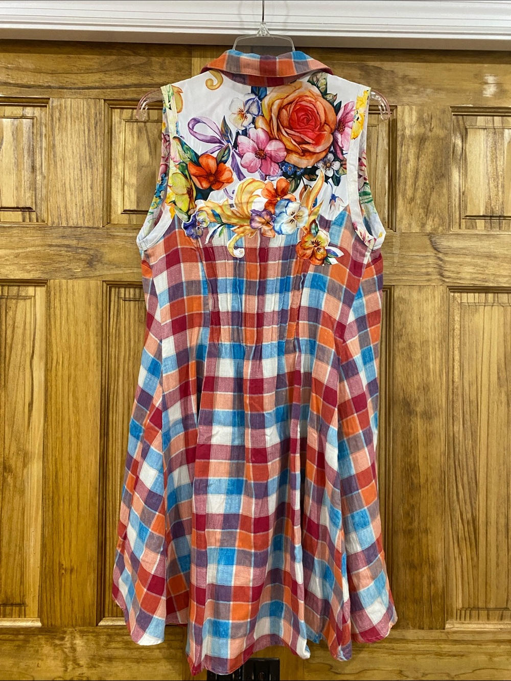 Aratta Multicolor Plaid Tunic - Orange, Red, Blue, Purple, Cream-Size Small NWOT - Picture 2 of 5
